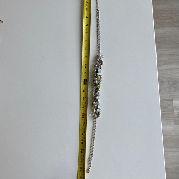 Loft Statement Necklace Silver, White, Green - Picture 7 of 7